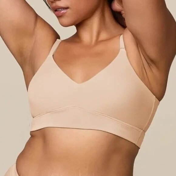 Harper Wilde Bliss Triangle Bralette Nude Wireless Adjustable Straps Large - Picture 1 of 5